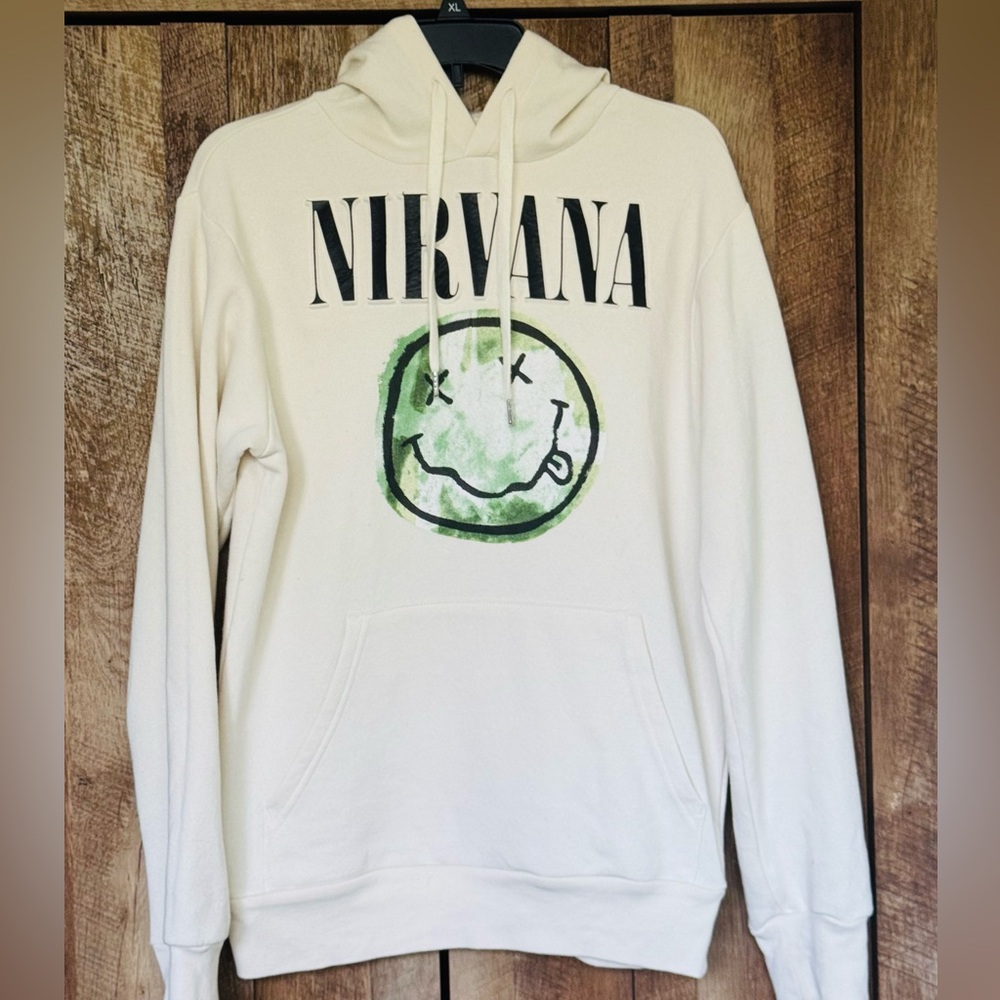 NIRVANA White Smiley Face Hoodie